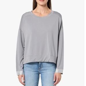 Pj harlow IZZY Sweatshirt silver gray color with satin cuffs size medium